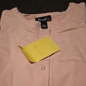 Denim&Co Blush Pink Snap-Front Top